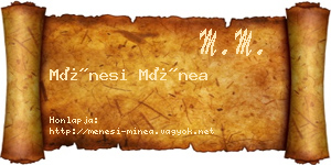 Ménesi Mínea névjegykártya